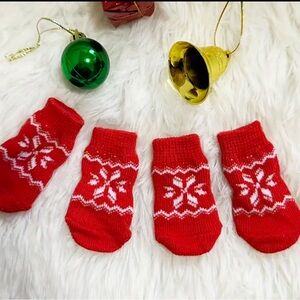 4pcs Christmas amor holiday Pet Socks for Dogs and Cats